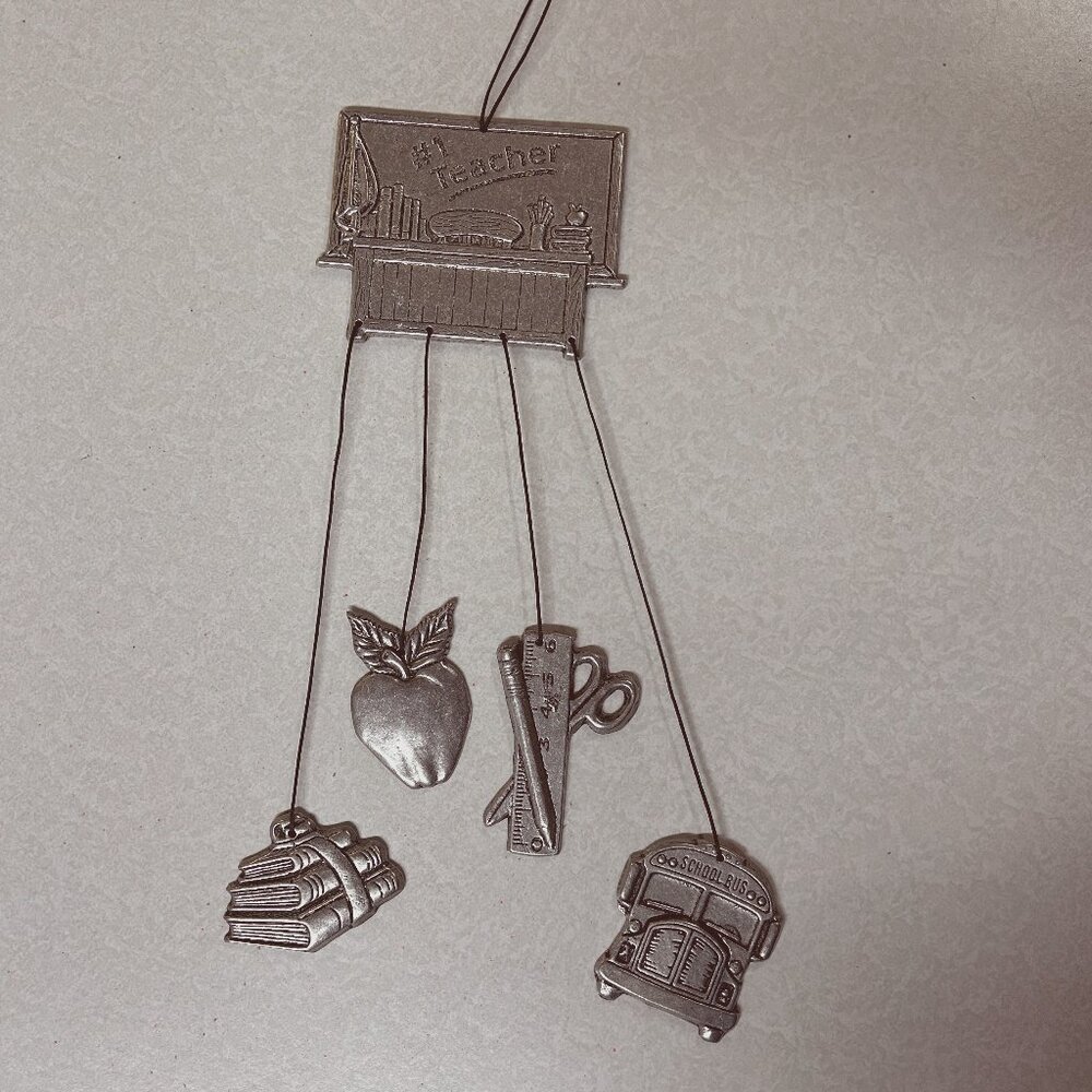 #1 Teacher School Wind Chimes Metal